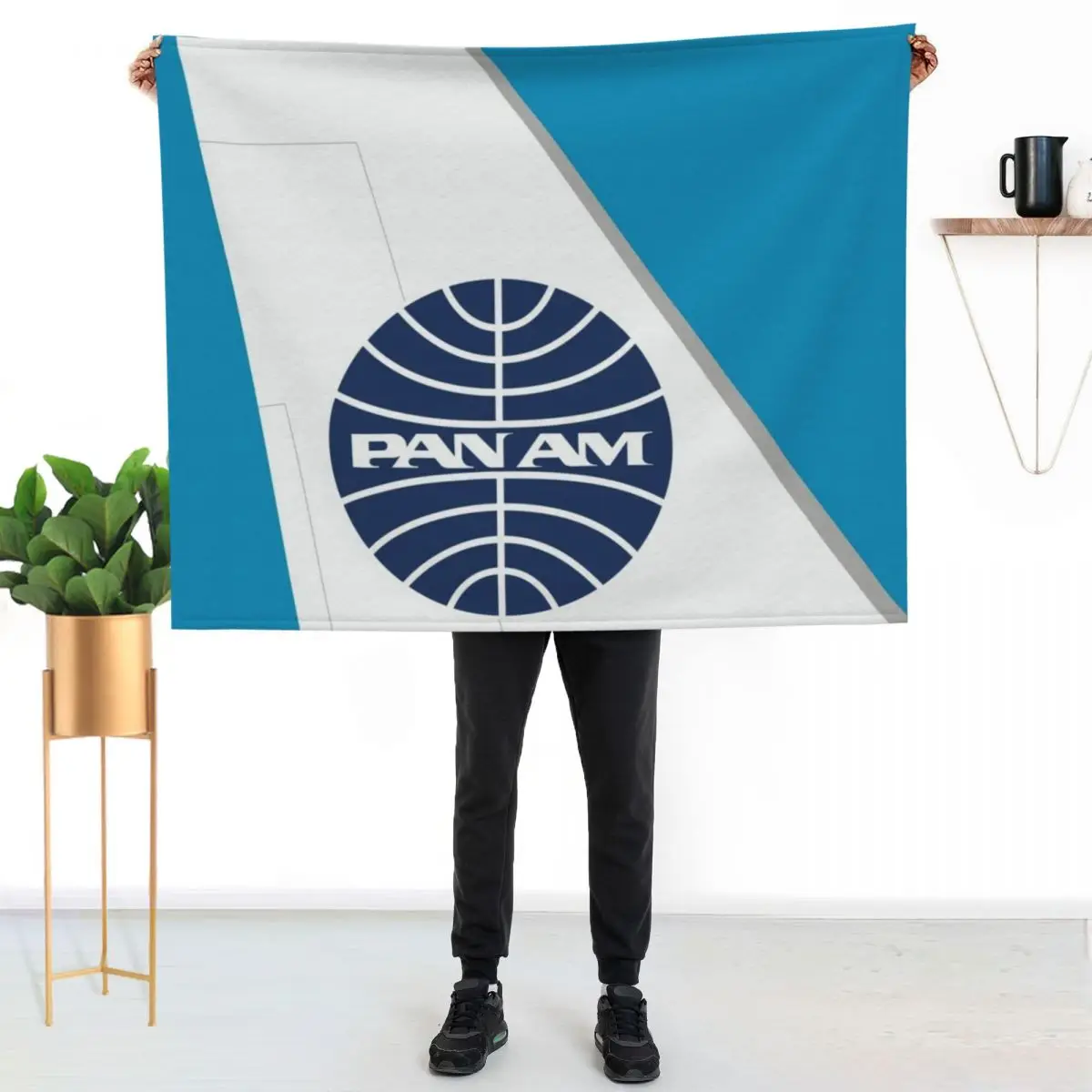 

Pan Am | Pan American Airways | Tail Fin Throw Blanket Cozy Home Blanket Gift for Christmas Holiday