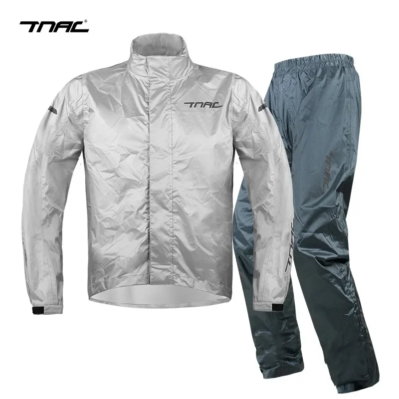 TNAC Motorcycle Raincoat Split Suit for Men and Women Raincoat Windproof Impermeables Breathable Reflective Biker Coat