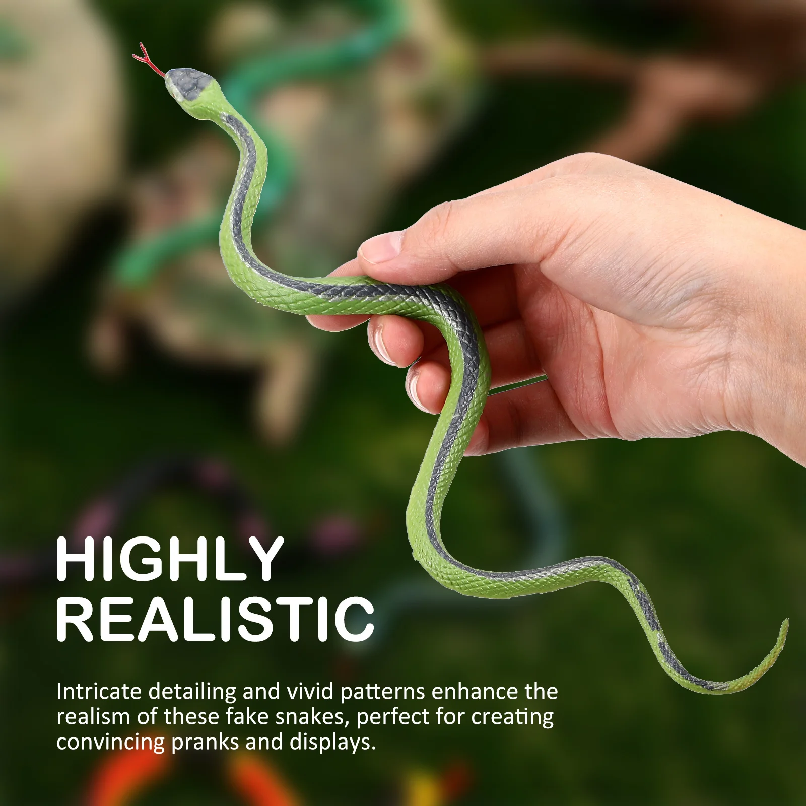 Figuras de serpiente de simulación, serpiente Artificial realista para broma, decoración del hogar, decoraciones para fiesta de Halloween, Animal reptil, 6 uds.