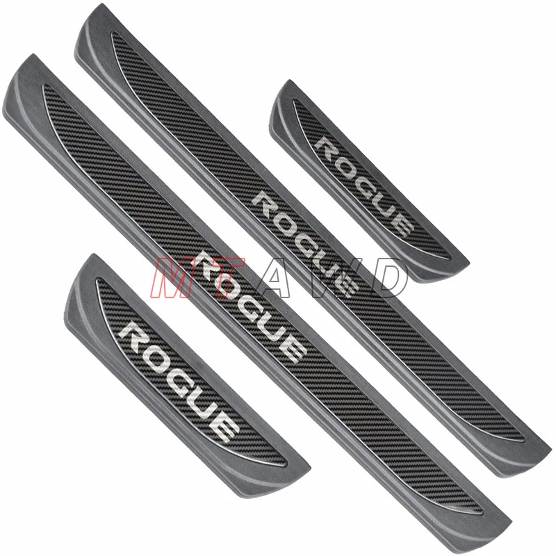 For Nissan Rogue 2014-2023 2024 2025 Accessory Stainless Car Door Sill Kick Scuff Plate Entry Guard Protector Cover Trim Styling