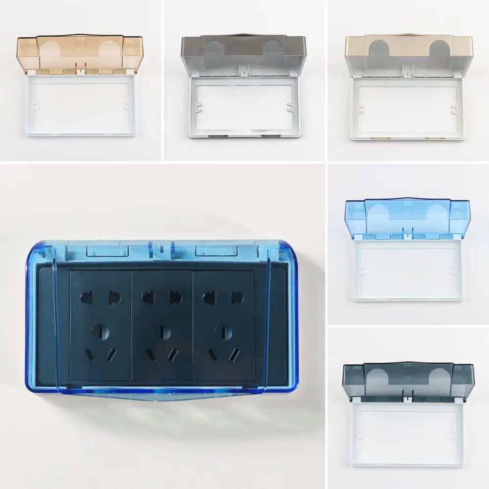 Plastic Switch Protection Box Transparent Waterproof Socket Protector Power Outlet 86 type Electric Plug Cover Bathroom Supplies