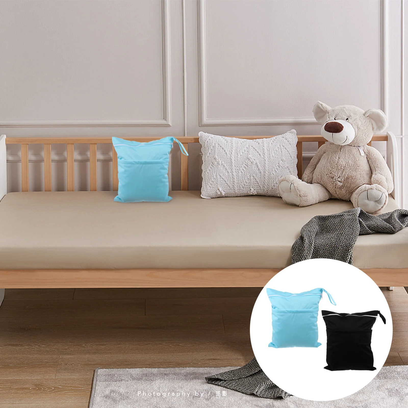 

2Pcs Must-Have Baby Diaper Bag with Two Zippered Pockets for Convenient Nappy Storage and Travel Infant Diaper Bag