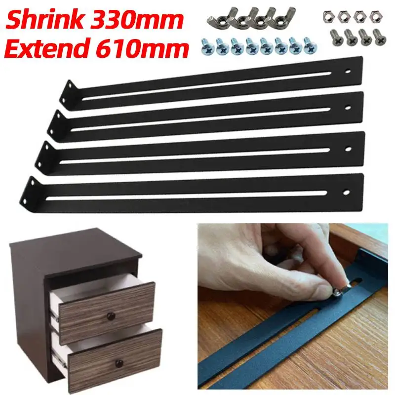 4pcs Furniture Repair Kit Mounting Brackets with Screws Bottom Support Tool Set for Wood/Particleboard/MDF Chest of Drawers