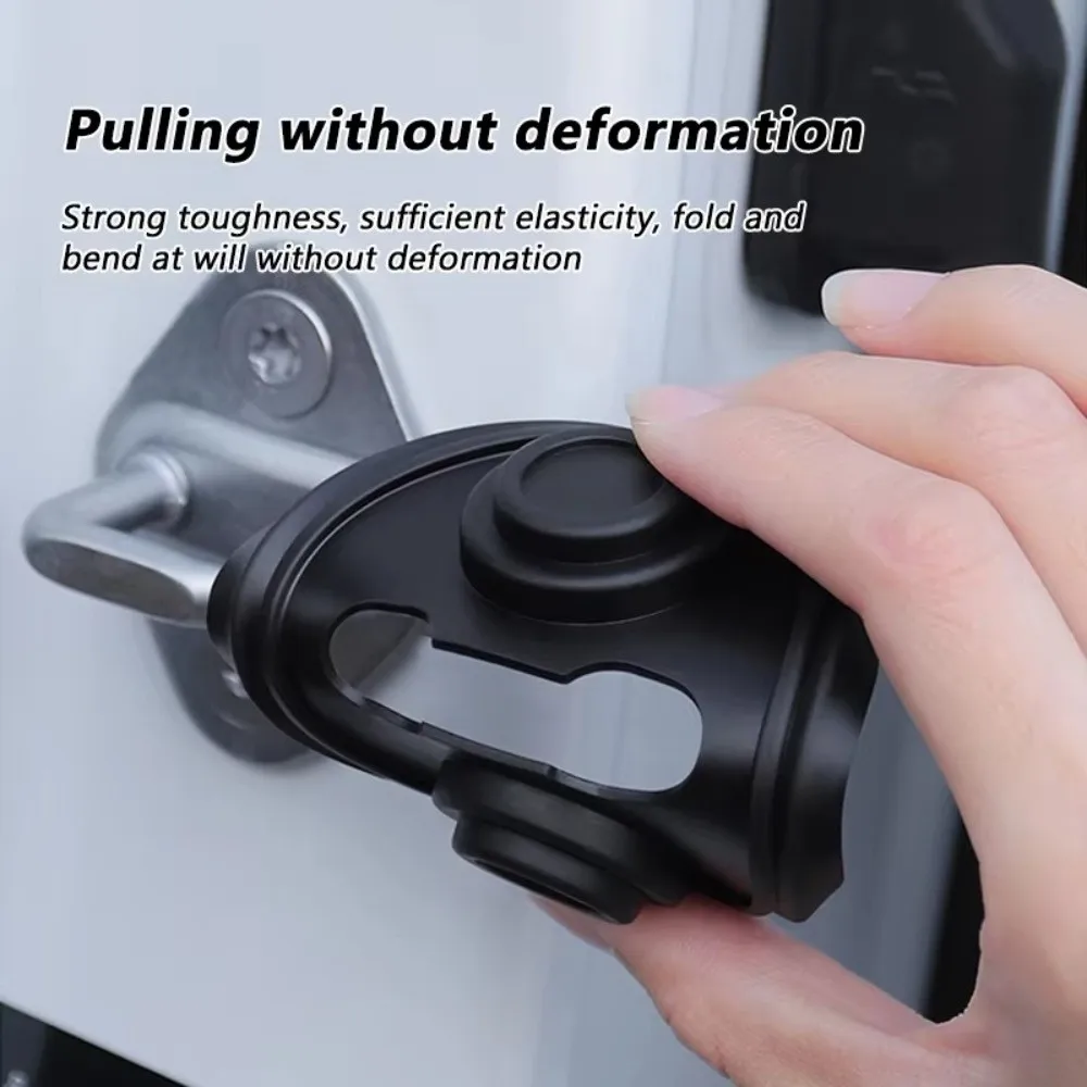 4Pcs Silicone Car Door Lock Sound Deadener Buffer Shock Absorption Anti-Collision Car Door Lock Protective Cover Noise Reduction