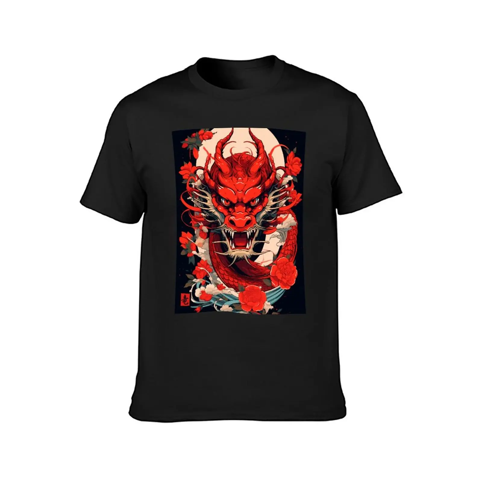 Mystic Majesty Japanese Dragon Art T-Shirt tees plus size tops Blouse mens t shirts