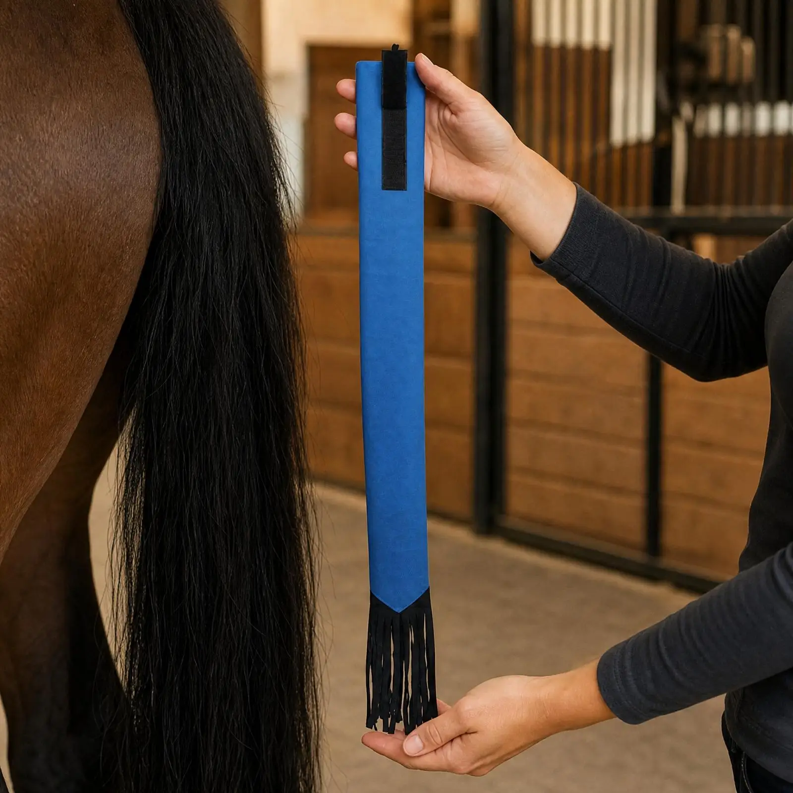 Abrasion Resistant Horse Tail Protector for Riding Training with Secure Top Strap