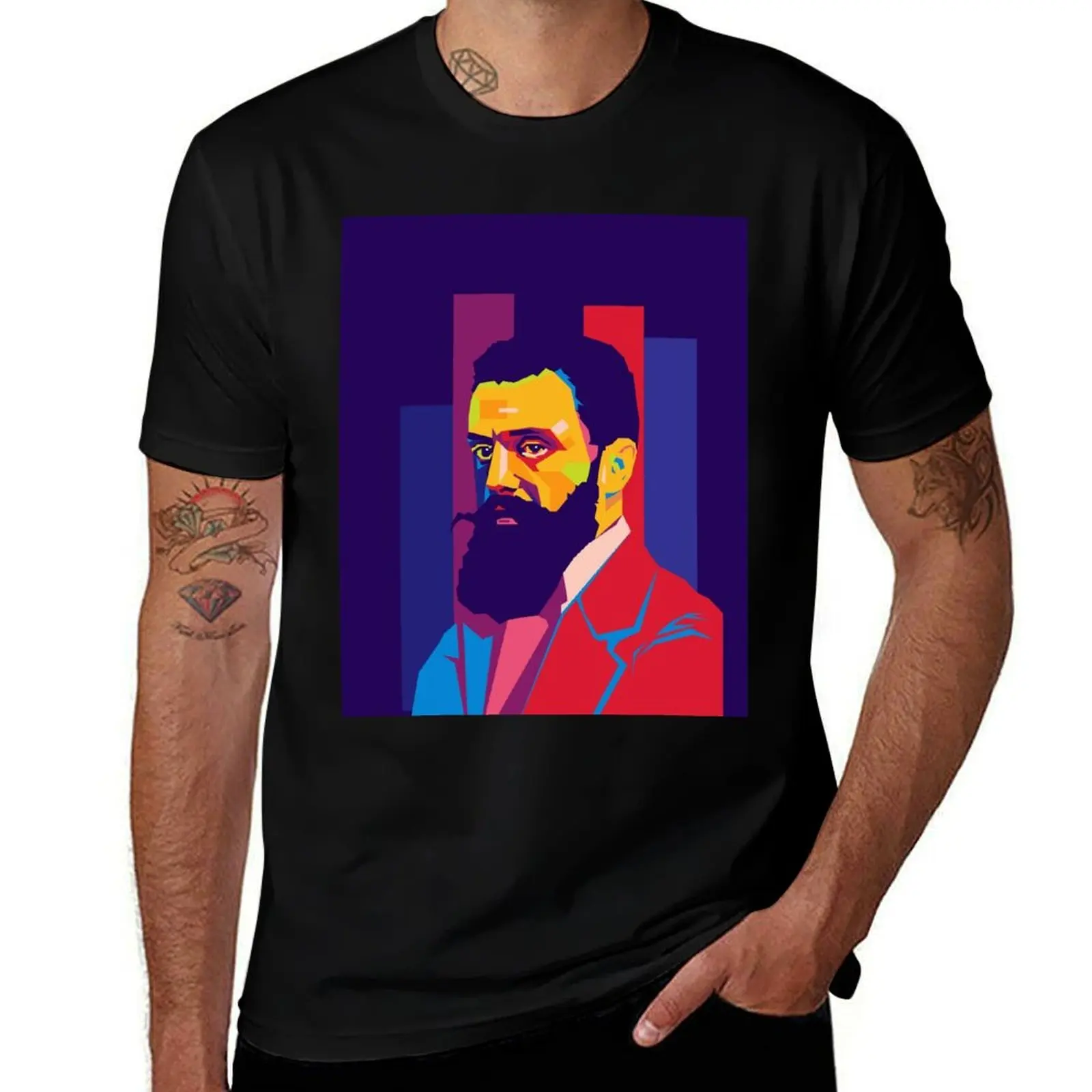 Theodor Herzl WPAP design T-Shirt High Elasticity Sports T-Shirt
