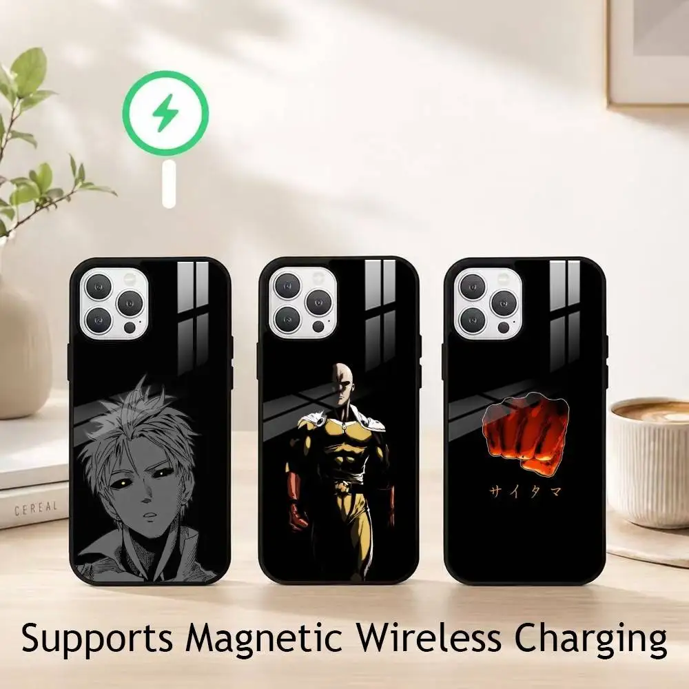 

Anime One-Punch Man Phone Case For iPhone17,16,15,14,13,12,11 Plus,Pro Supports Magnetic Wireless Charging