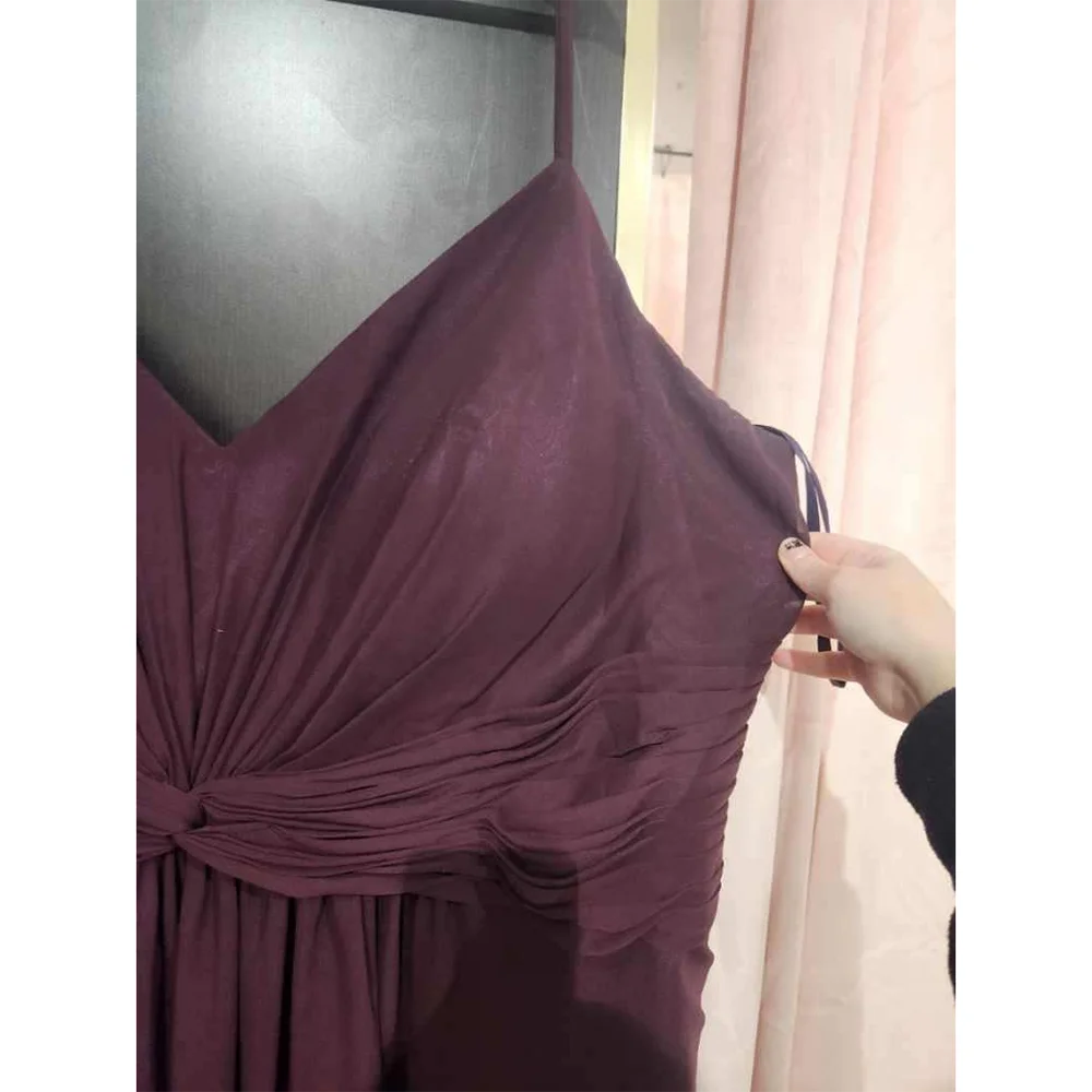 Spaghetti Strap Bridesmaid Dress Customized Sexy V-Neck Sleeveless A Line Bridesmaid Gown Women's Formal Evening Dresses Long