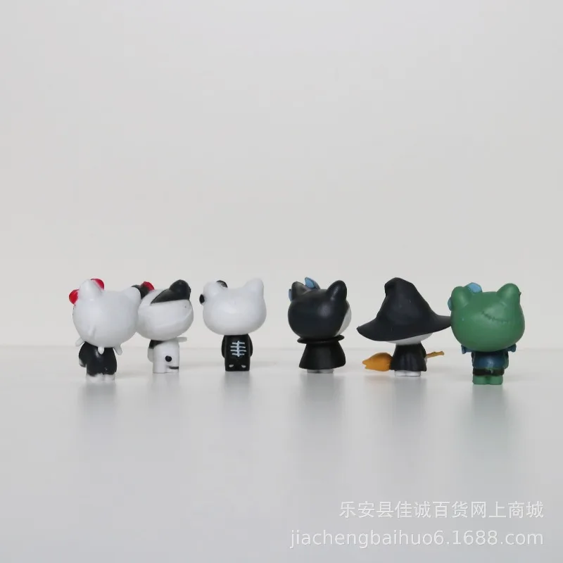 6pcs KT Halloween Figure Kawaii Desktop Decoration Anime Cartoon Doll Dormitory Decoration Cute Girl Gift Wholesale Holiday Gift