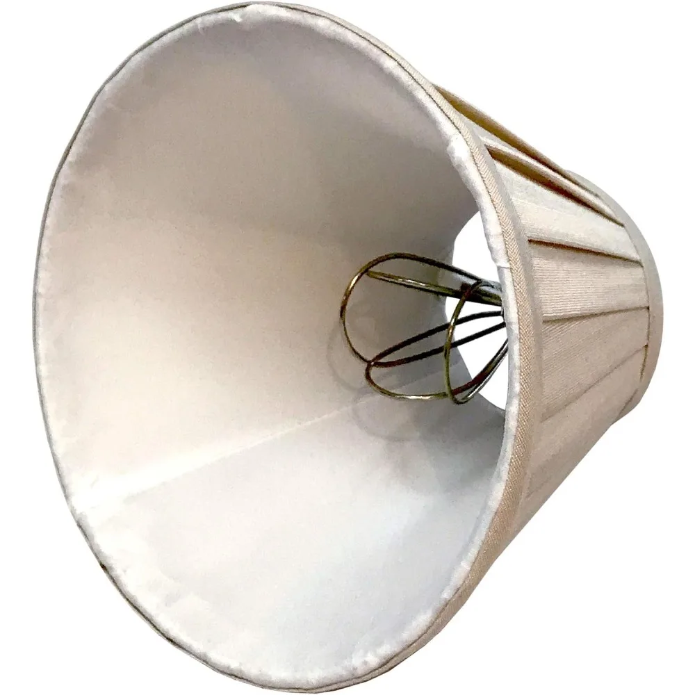 ظلال الثريا ذات الطراز الإمبراطوري المطوي، مجموعة من 6 قطع، 3 × 6 × 5 بوصات، بيج، عبوة كبيرة لديكور الإضاءة المنزلية #2