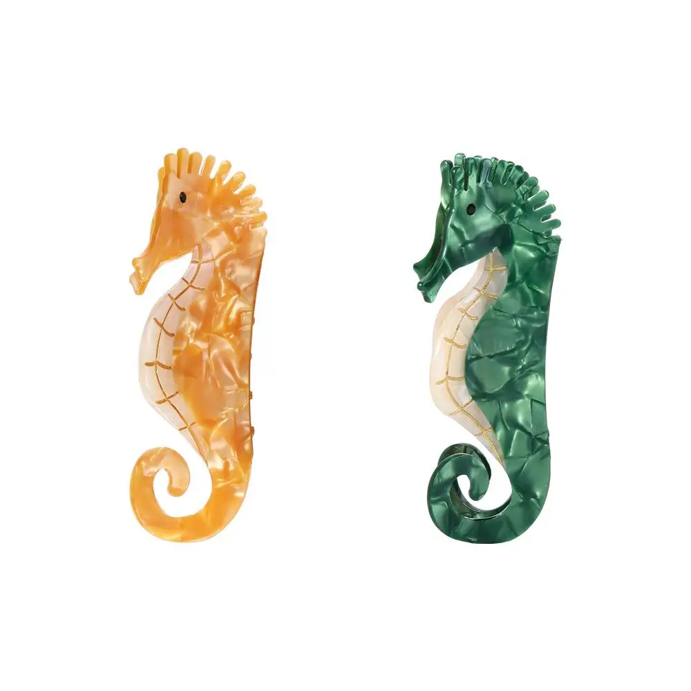 Korean Hairgrips Ponytail Holder Large Hairpins Animals Acetate Shark Clip Seahorse Hair Claw Women Hair Clips Crystal