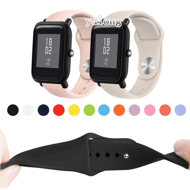 

20mm Silicone Strap for Huami Amazfit Bip3 Bip 3 Lite S U Pro Soft Replacement Watch Band