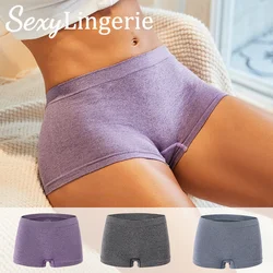 Ladies Solid Color Boxers Briefs Comfortable Female Underwear Sport Style Casual Sexy Panties for Women Intimate Lingerie S-XL