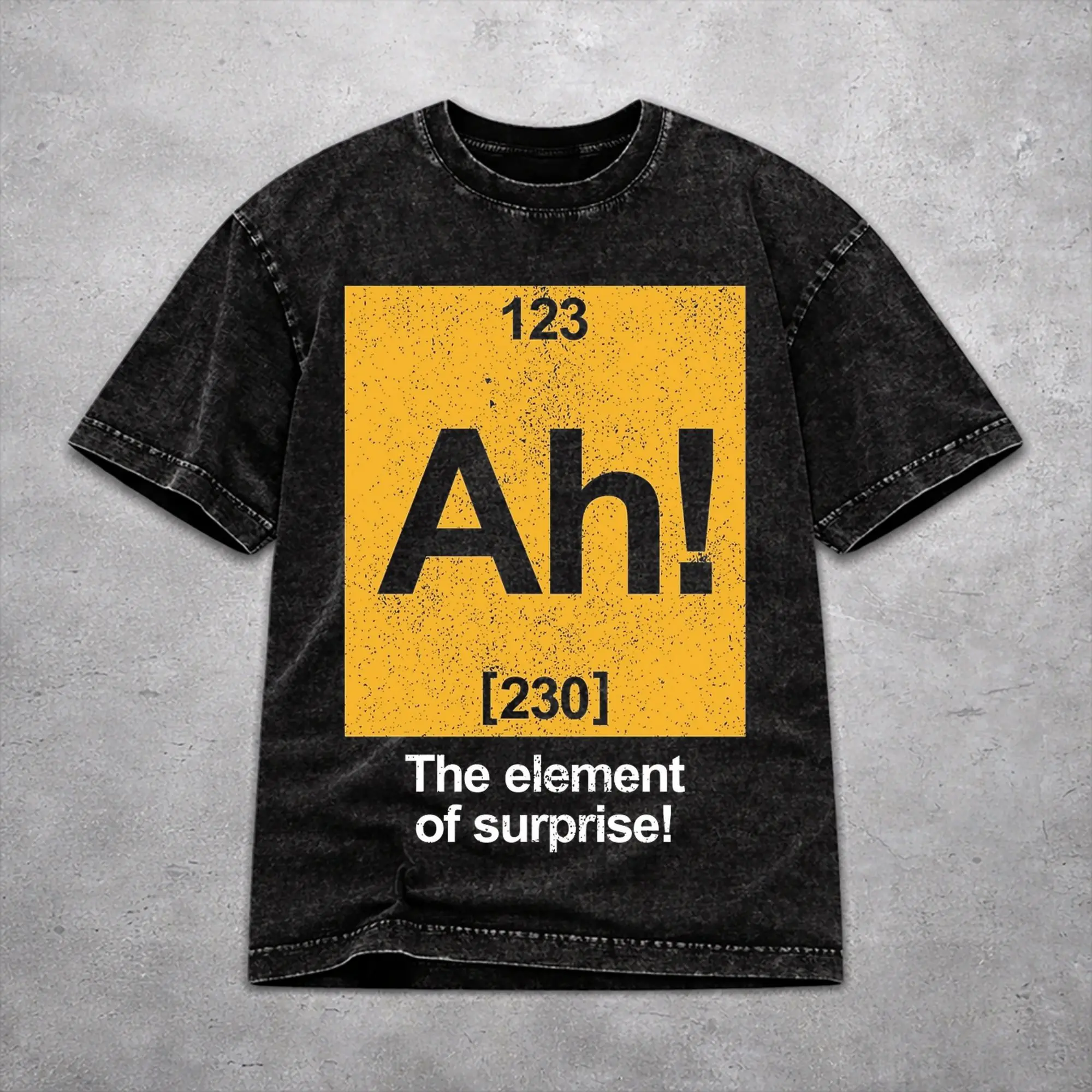 Ah! The Element Of Surprise  Washed T Shirt Vintage Harajuku Men Women  Hiphop T-Shirts Short Sleeve