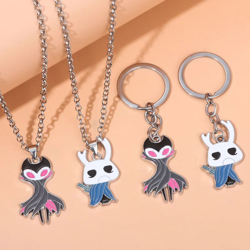 أنيمي لعبة البضائع الجوف فارس بروش قلادة شاحب الملك الشكل المختنق مجوهرات هدية الفولاذ المقاوم للصدأ سلسلة قلادة لعبة