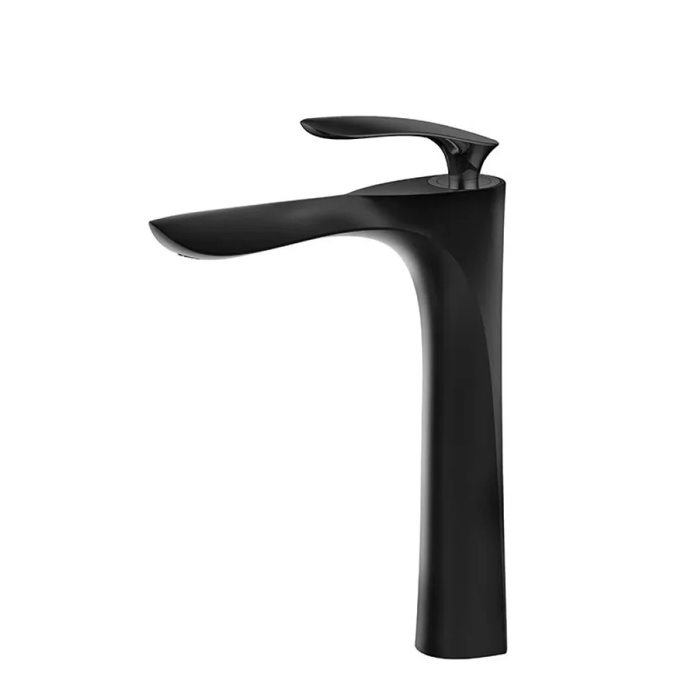 Durable Copper Bathroom Basin Faucet Tall Maple Design Hot Cold Mixer Tap Single Hole Wash Sink Tap For Daily Hygiene Use