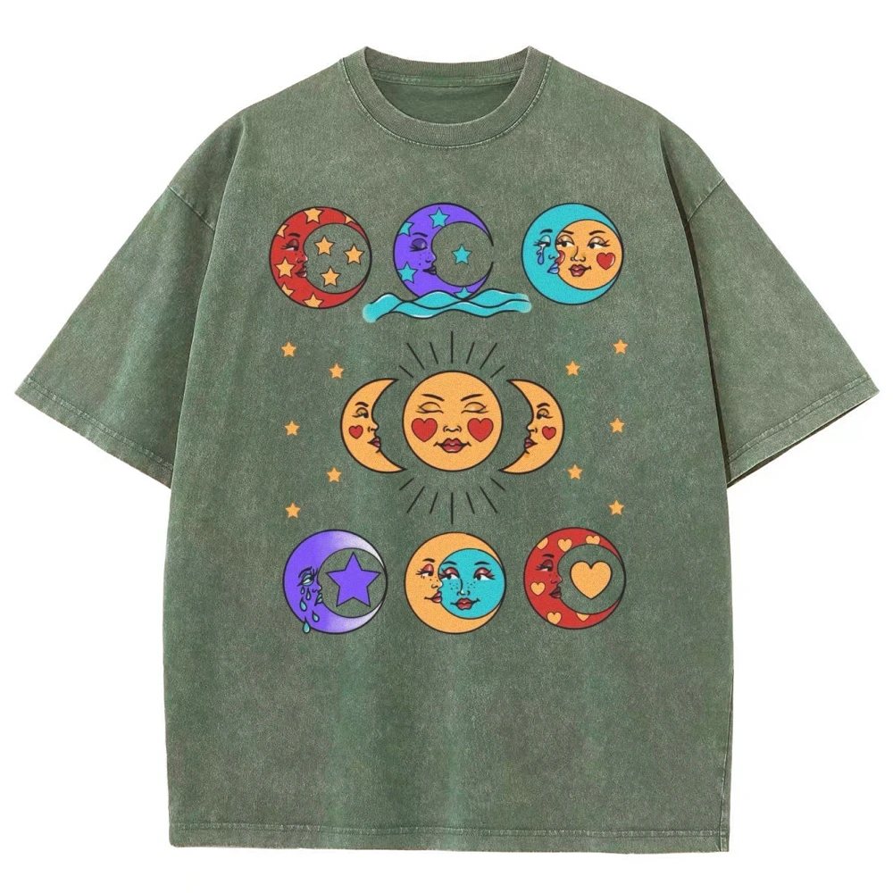 Miękka koszulka damska Cartoon Funny Sun Face Print Prezent urodzinowy Wysokiej jakości nowa koszulka z krótkim rękawem do codziennego noszenia