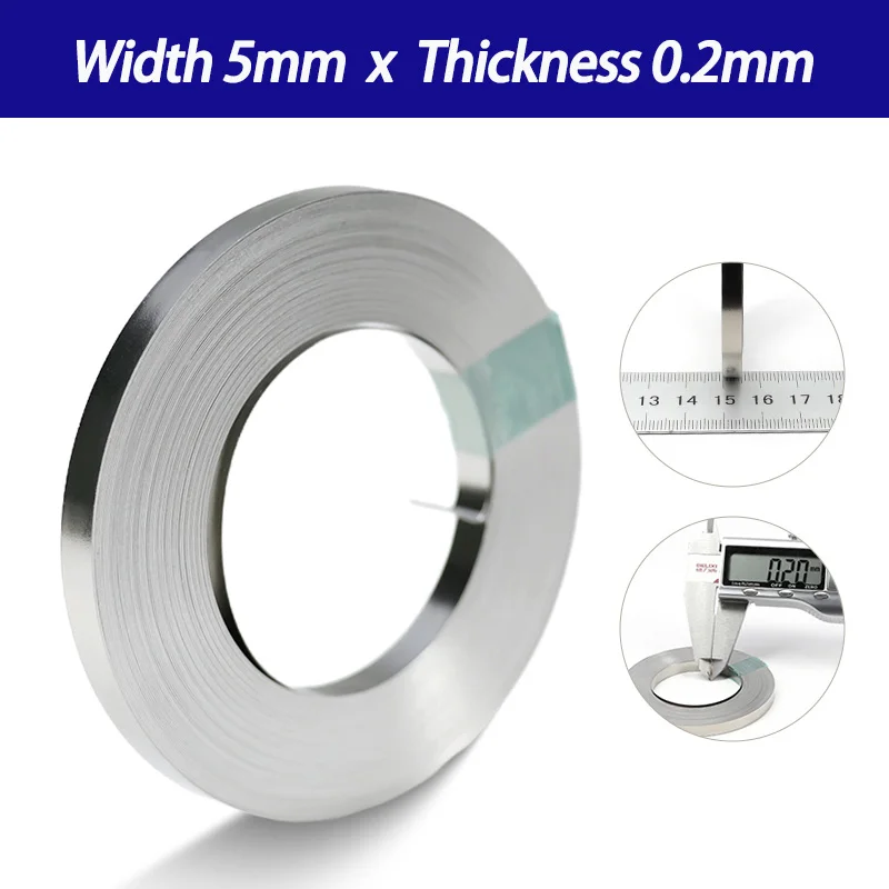 1 Rolle vernickelter Punktschweißstreifen, 10 m/Rolle, 0,1–0,2 mm, hochleitfähiger Verbindungsstreifen für 18650 21700 Li-Ionen-Akkupack
