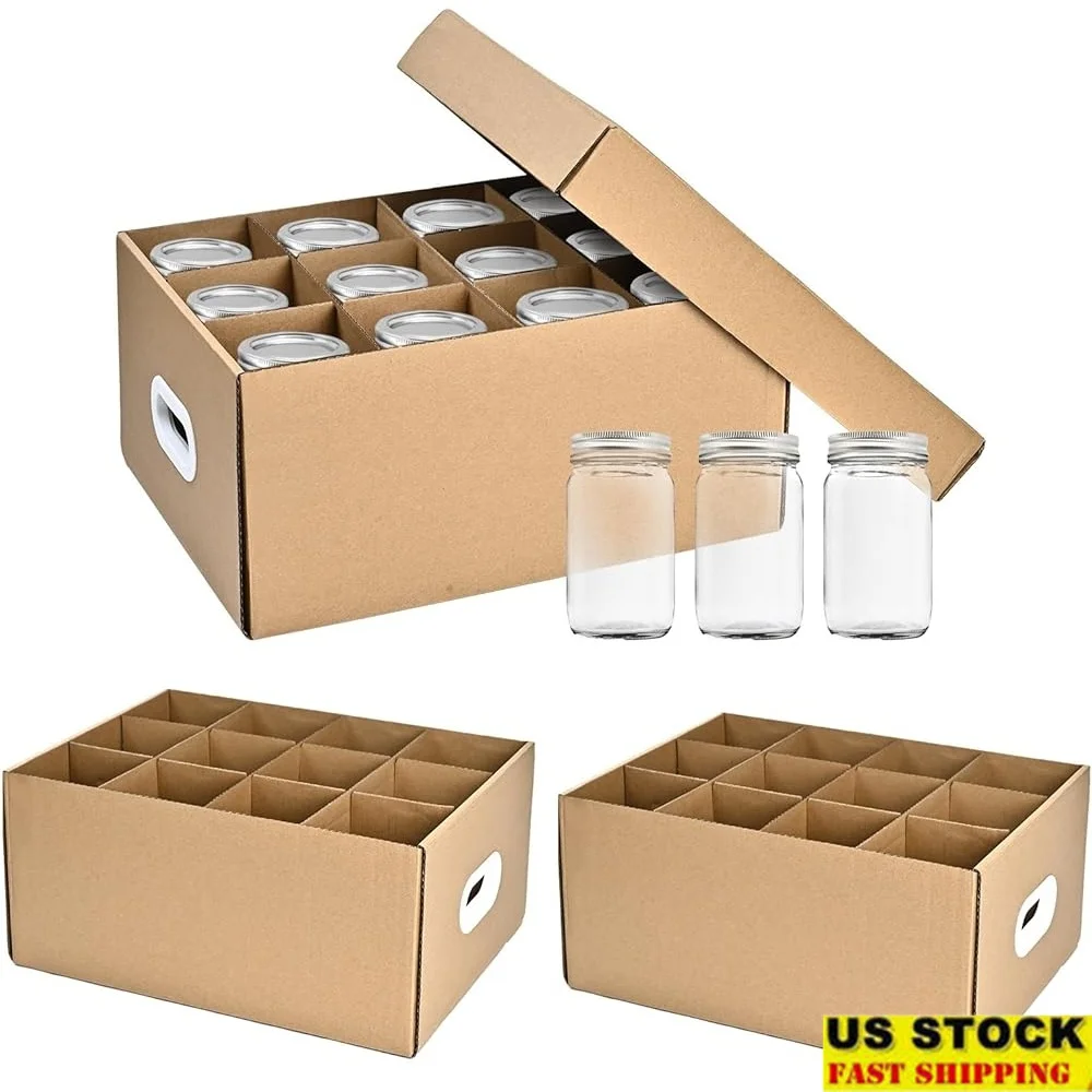 

3 Pcs Mason Jar Storage Box Stackable Collapsible Canning Jar Organizer Holds 36 Jars Storage Solution with Easy Installation