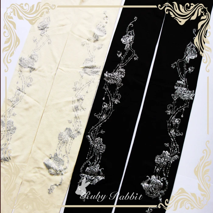 Original Design Lolita Printed Pantyhose Long Socks Japanese Style Women Girls Retro Stockings All-match Tights