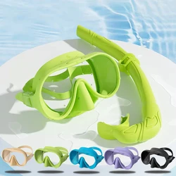 Large Size Snorkeling Mask For Adult - HD Tempered Glass Goggles,Anti-Fog ,Solid-Coloured Frameless,for Snorkel,Diving, Swimming