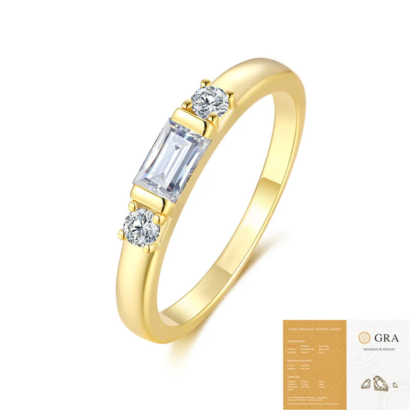 

Sparkling D Color VVS1 Moissanite Women's Ring - Gold Plated Wedding Band & Engagement Ring Bridal Anniversary Jewelry Gift