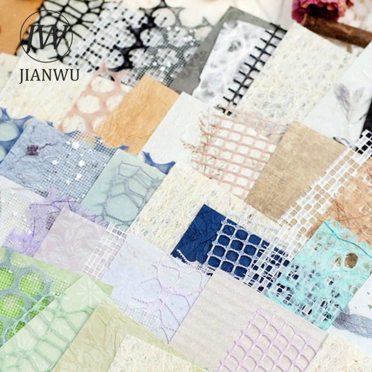 JIANWU 20 Sheets Sintertwined with Beauty Series Vintage Pattern Collage Material Paper Creative DIY Junk Journal Stationery