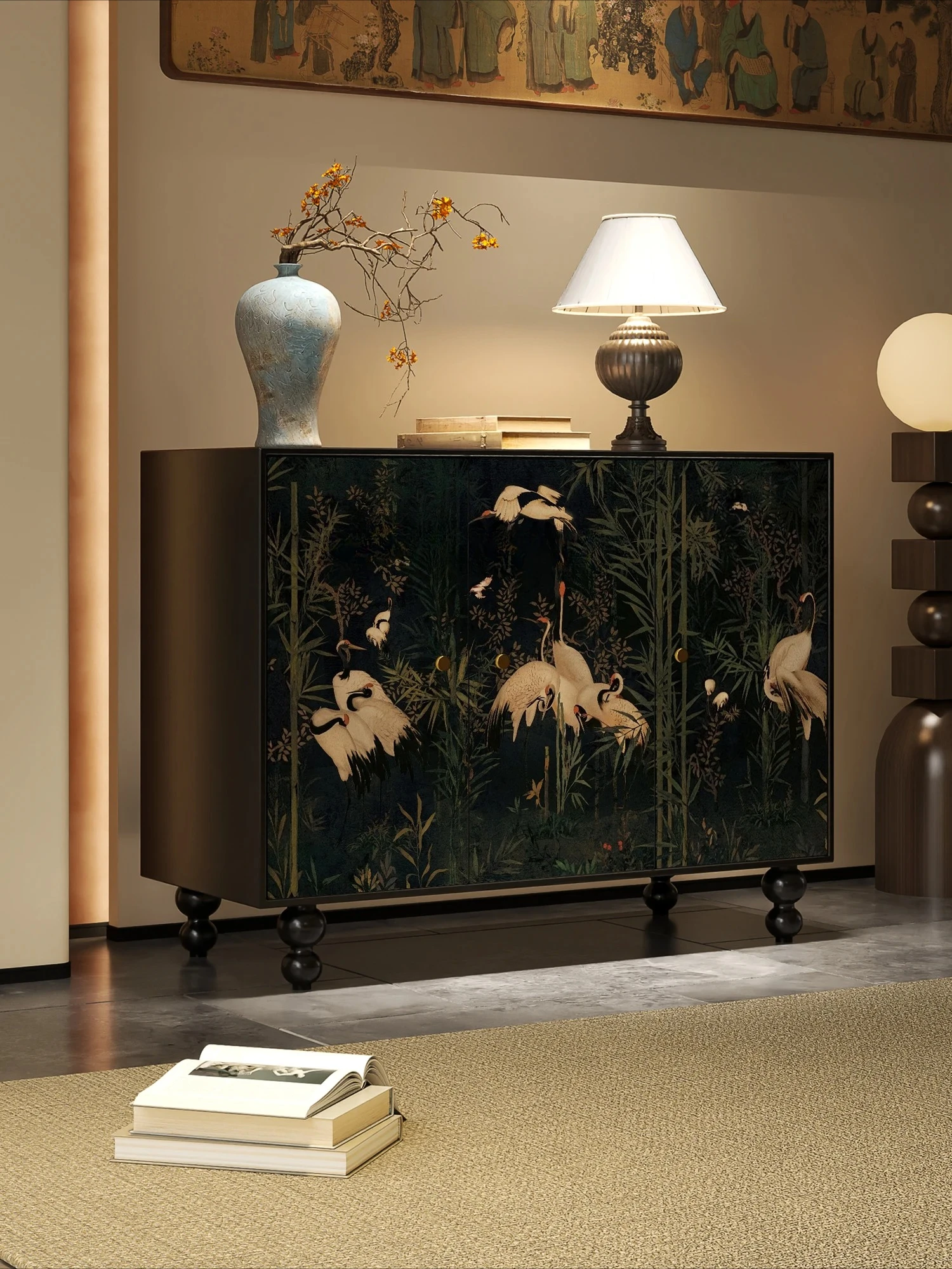 Hallway Sideboard Cabinet Chinese Style Retro Living Room Aisle Tailstock Storage