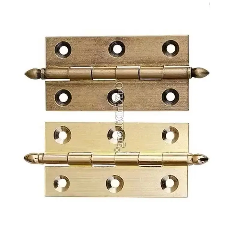 

Европейские антикварные 10 шт., твердые латунные мебельные петли с короной, деревянный футляр для шкафа, подарочная коробка, петли для шкафа