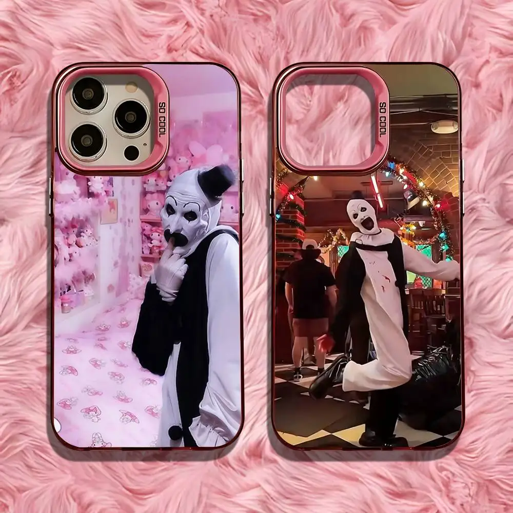 

Art the C-Clown T-Terrifiers Phone Case For iPhone 16,15,14,13,12,11,Pro,Max,Plus,Mini,SE Anti Fall Pink Matte Hard Bumper