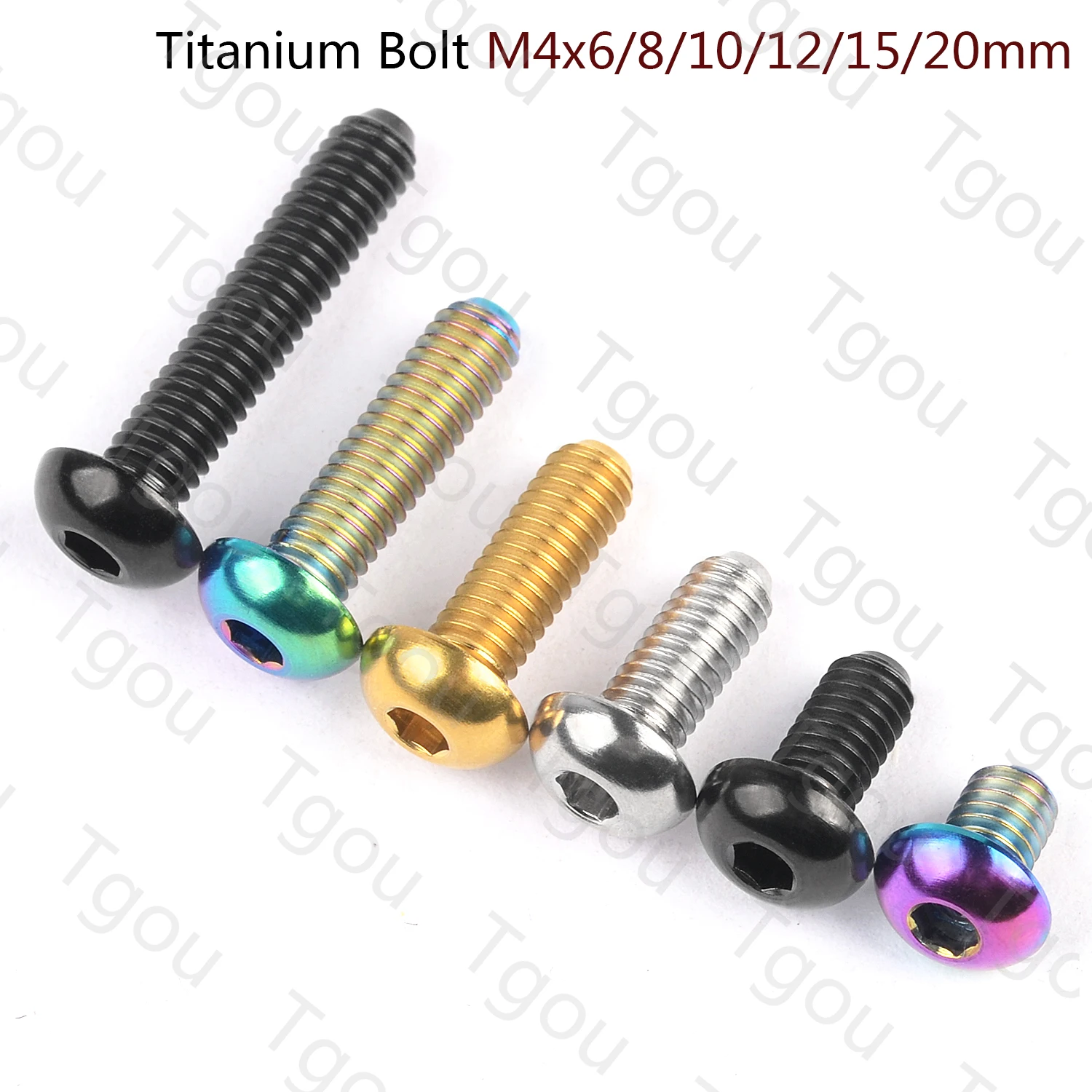 Tgou Bolt di Titanio M4x6/8/10/12/15/20mm Chiave A Brugola Viti a Testa per biciclette 1pcs