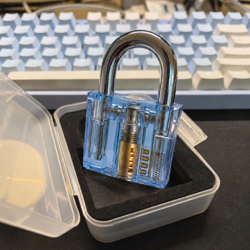 BOZZYS Transparent Mini Lock Set of 5 with 6 Keys, DIY Stickers Included, Make It Yours Design, One Key Opens Every Lock, Compact Colorful Padlocks for Gym Lockers, Cabinets, Suitcases and Zipper Bags