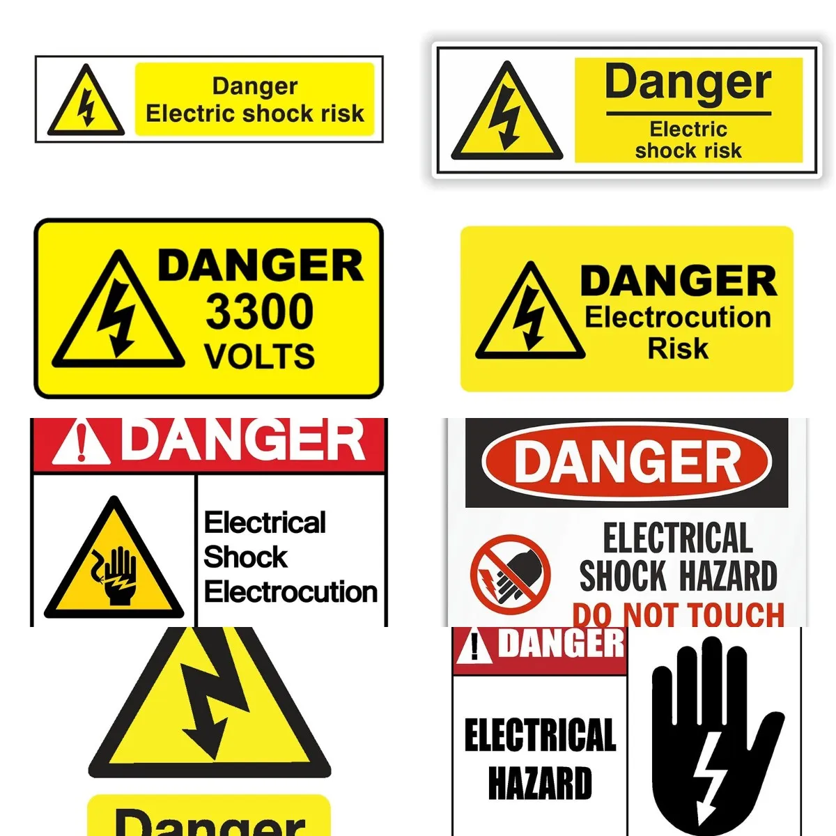 DANGER ELECTRIC SHOCK RISK Warning Sticker for Bumper Laptop Fridge Door Decal Safety Sign Reflective Car Stickers