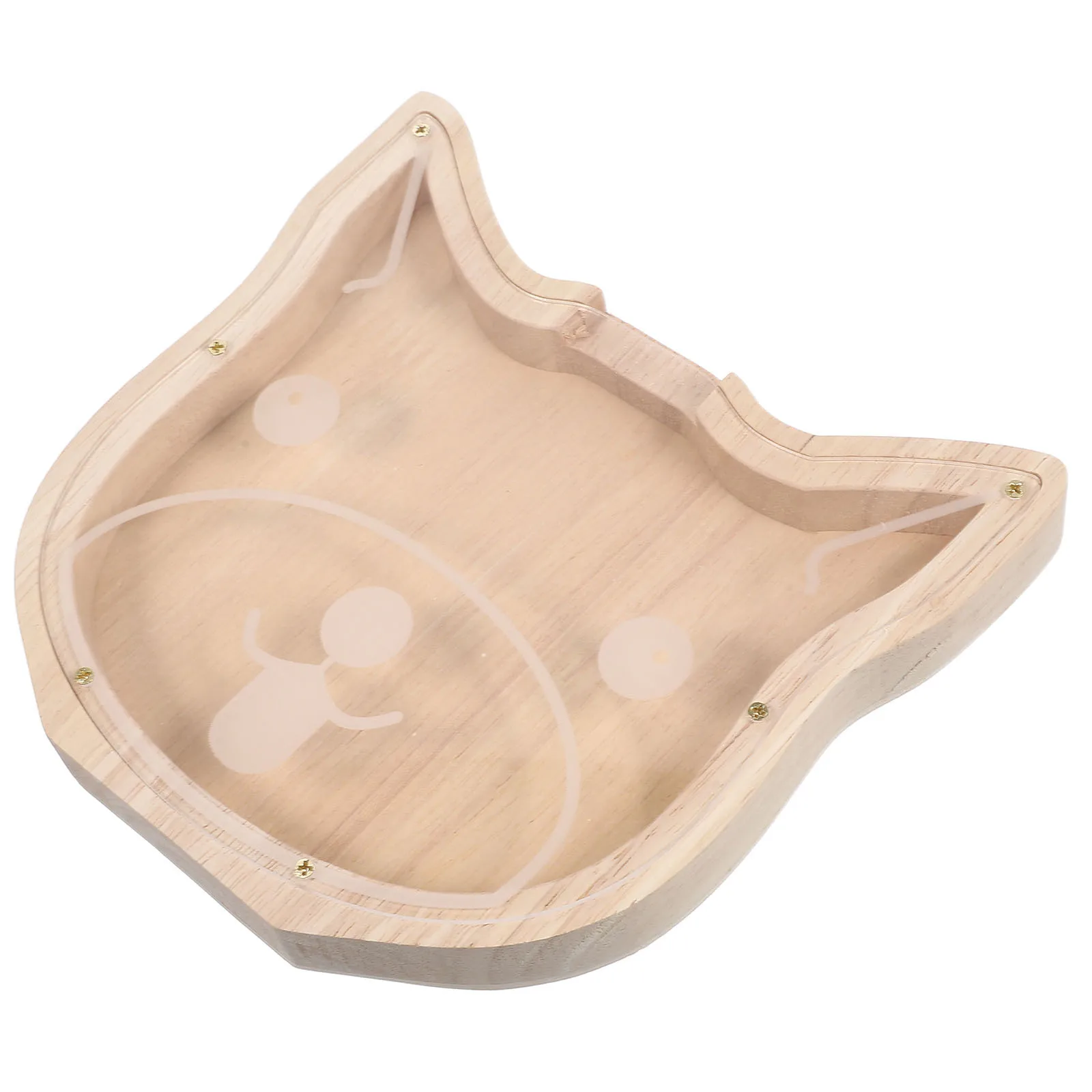 

Wooden Animal Piggy Bank Large Capacity Coin Storage Container Desktop Ornament Decorative Money Saving Box for Kids