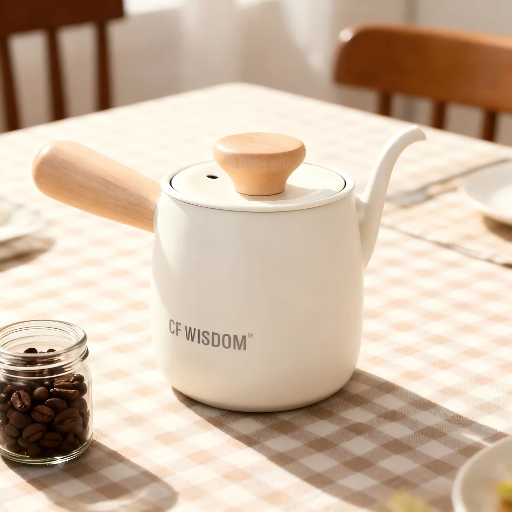 CF WISDOM إبريق قهوة صغير Q مع فلتر وعاء مشاركة ريترو 304 غلاية قهوة من الفولاذ المقاوم للصدأ تخمير يدوي للتخييم المنزلي #1
