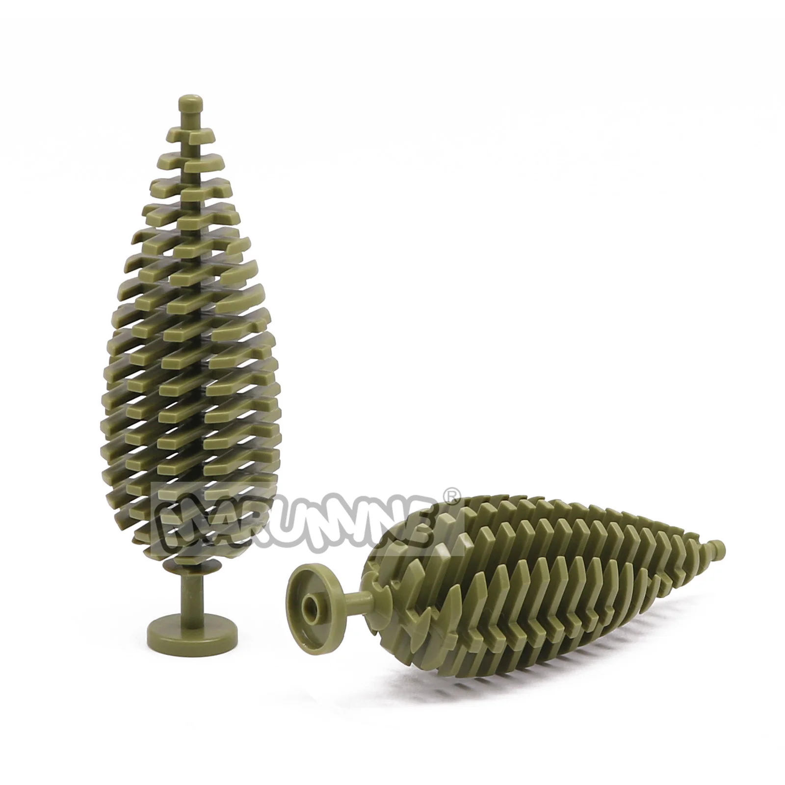 Marumine 6 STKS MOC Blokken Plant Boom Grenen Bouw Stad Straat Jungle Bouwstenen Onderdelen Accessoires 2435 3471 Compatibel