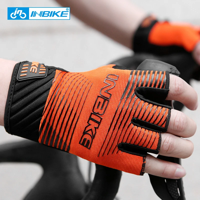 INBIKE Half Finger Cycling Gloves Summer Shockproof Mountain Road Gloves Bicycle MTB Bike Glove for Cycling Palm Pad Accessories