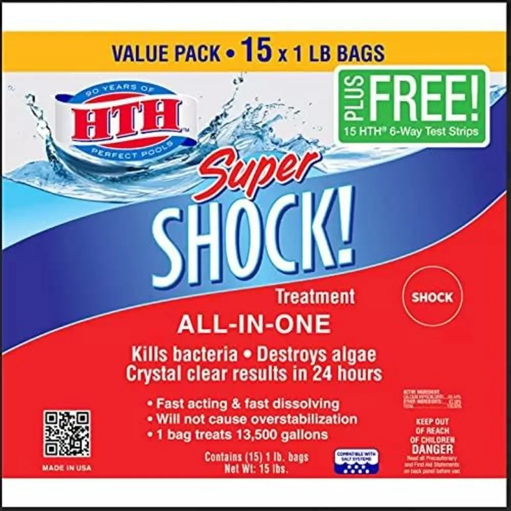 Super Shock Treatment Swimming Pool Chlorine Cleaner, 1 lb (Pack of 15)