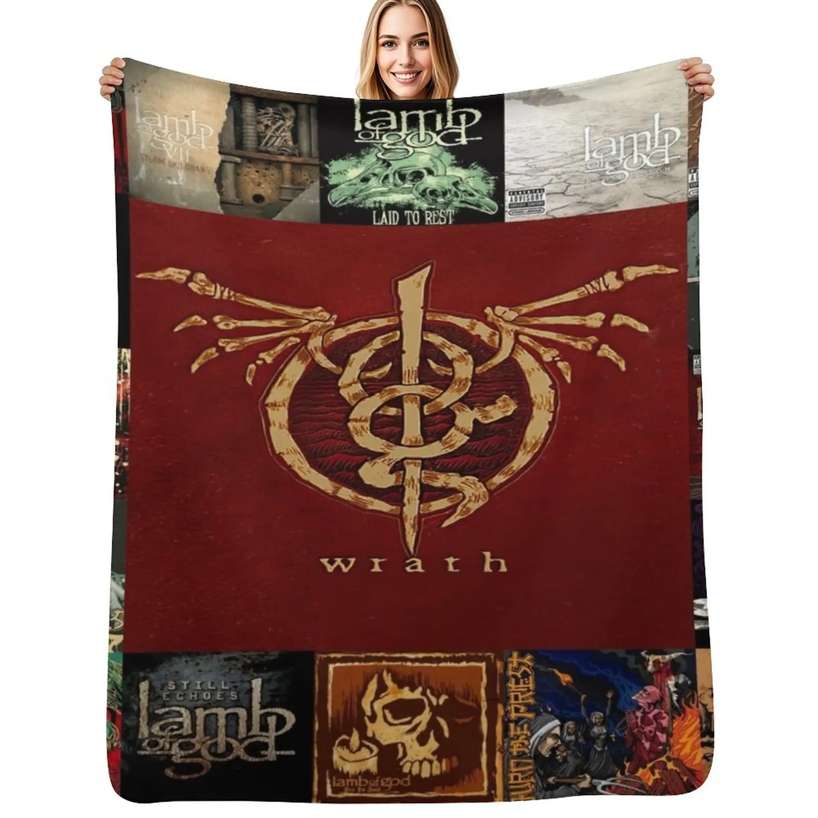 

Ai lamb of god Albums Quilt For Fans Throw Blanket Multi-Purpose Fashion Sofas anime Beach Blankets