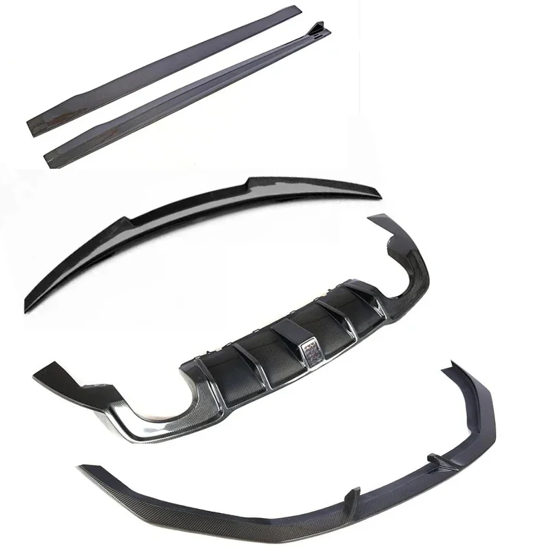 High Quality Carbon Fiber Front Bumper Lip Rear Diffuser Side Skirt Rear Spoiler for AUDI  RS3 2017 2018 Sedan