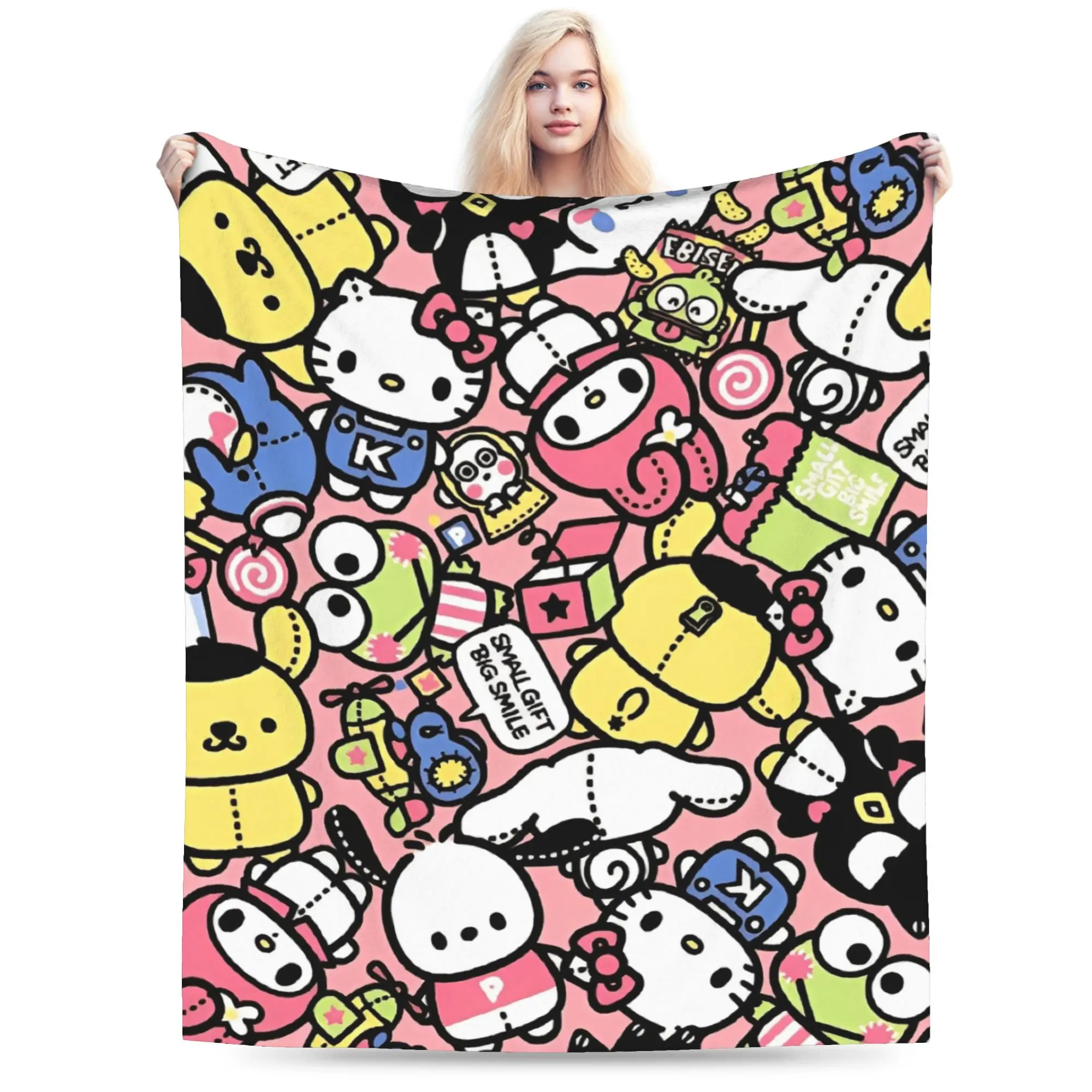

Super Soft Airplane Travel Hello Kitty And Friends Throw Blanket Bedspread For Couch Chair Sofa Bed Fashion Sofa Bed Cover