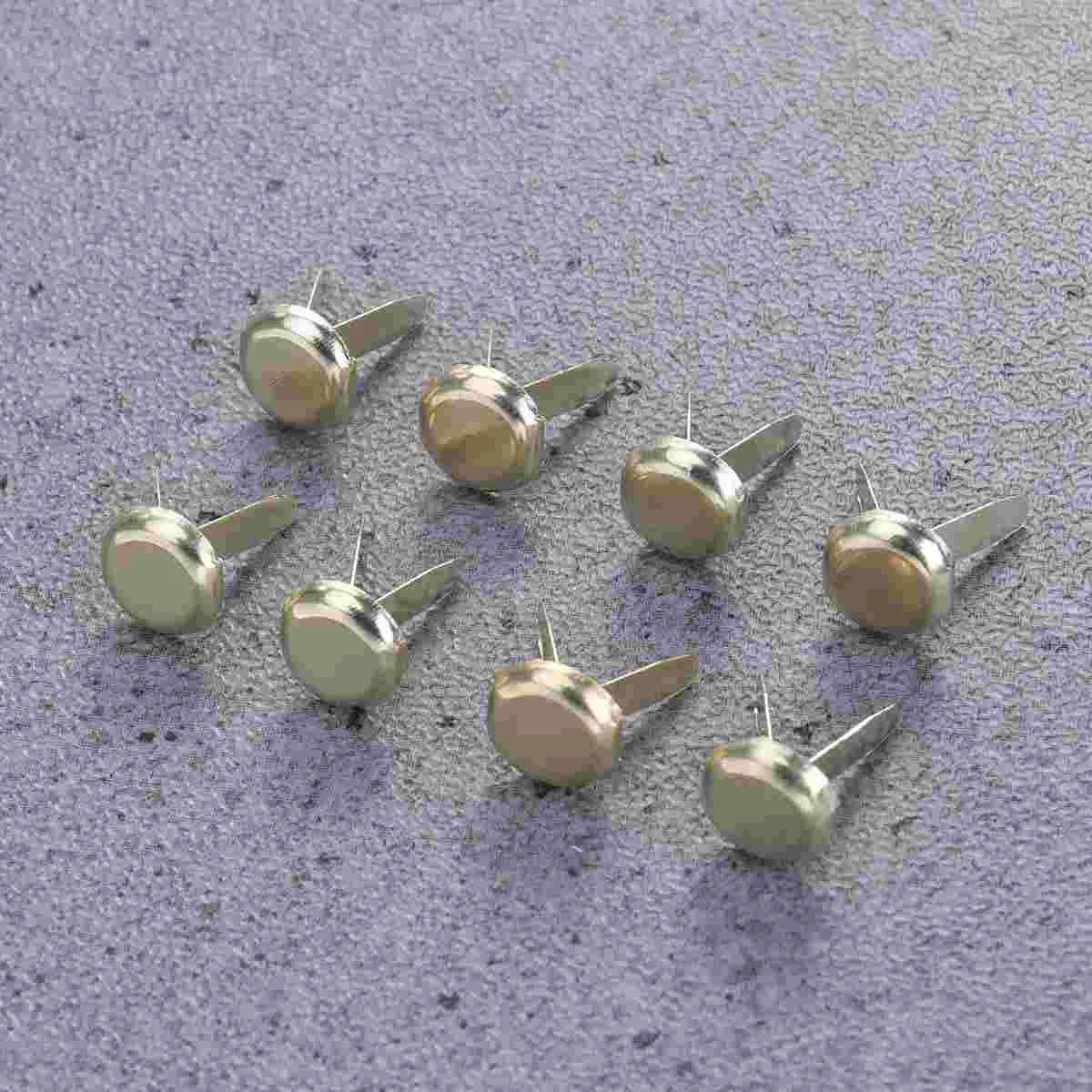 200 Pcs Manual Two-legged Nails Office Child Gold Decor Brads for Paper Crafts Fastener