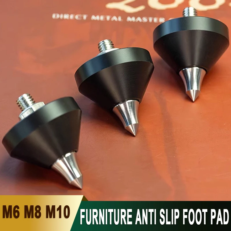 1-4Pcs Audio Damping Feet Anti-Shock Spikes CNC 316L Stainless Steel M6 M8 M10 Screw Mount for Speaker/Amplifier
