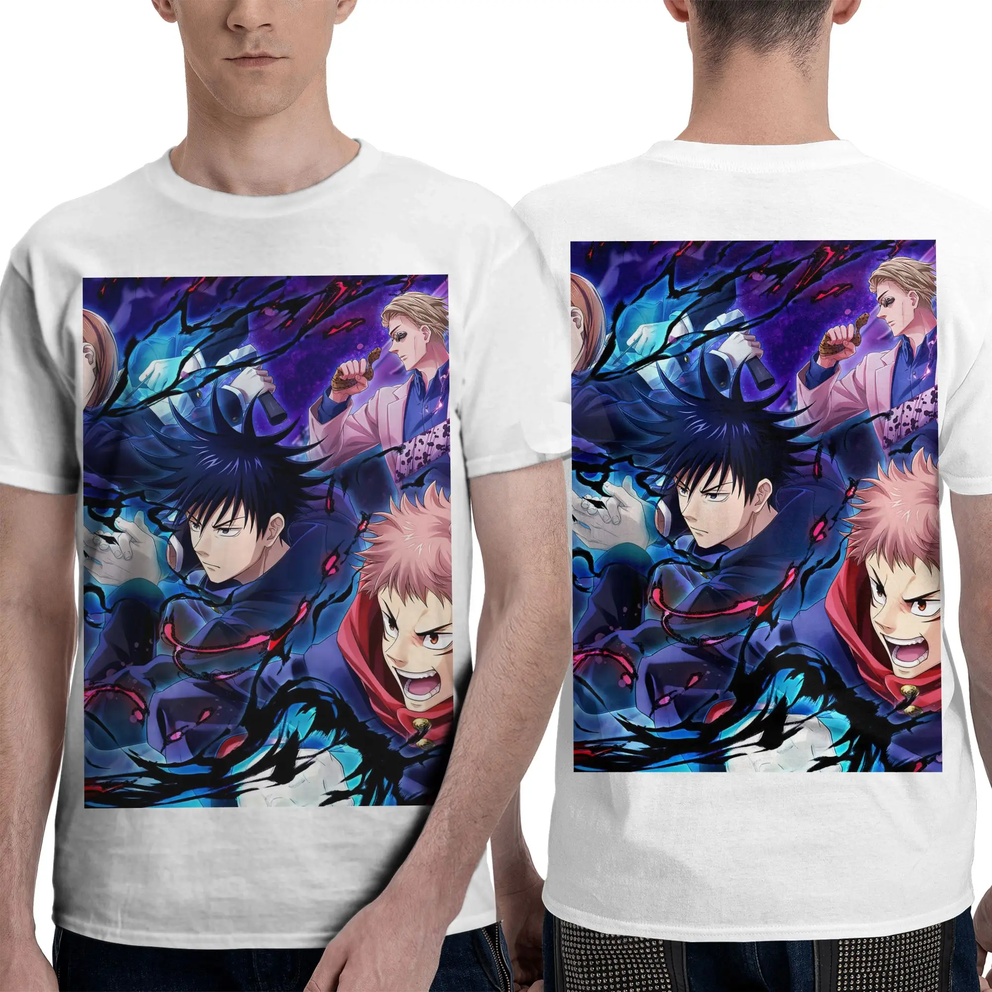 100% Cotton Megumi Besto Friendo Jujutsu Kaisen Sukuna Anime T-Shirt Men's Double Sided T Shirt Men Summer Shirts Tops S-6XL