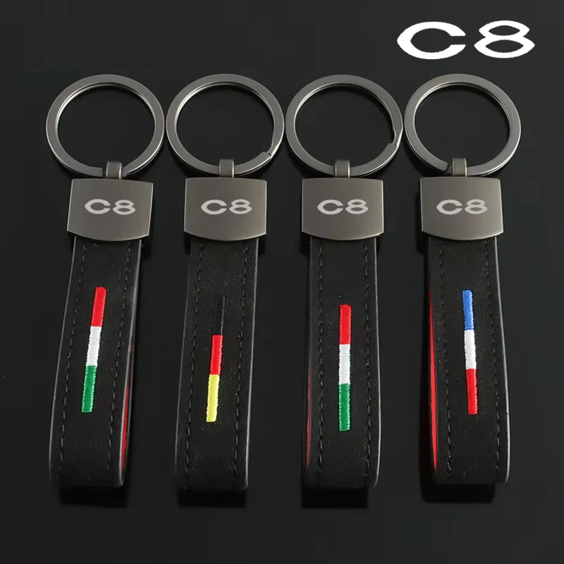 Car Key Chains Suede Key Rings Holder for Citroen C8 Logo XSARA C4 C5 C3 C-elysee C-zero DS4 Auto Keyring Pendant Accessories