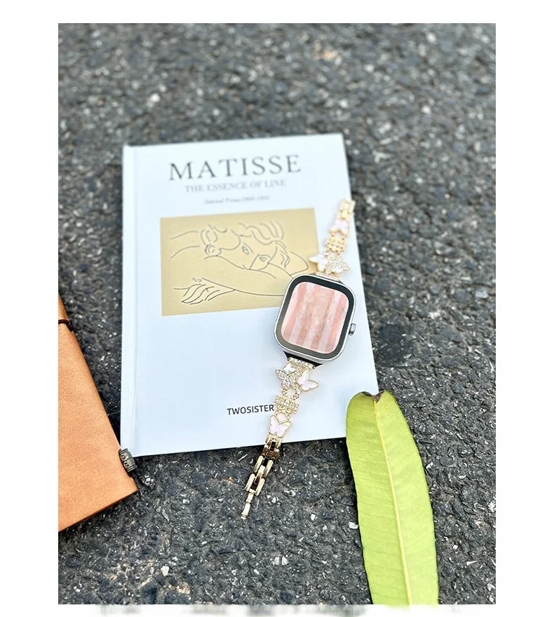 

Butterfly studded diamond metal compatible iWatch strap 38mm 40mm 41mm 42mm 44mm 45mm 49mm fashionable strap