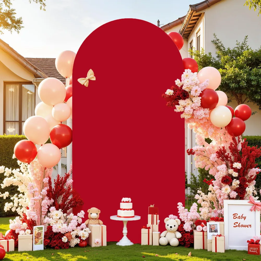 

Сплошной цвет красный арочный фон для детского душа для детей и взрослых, день рождения, свадебный декор, эластичный арочный фон для фотостудии