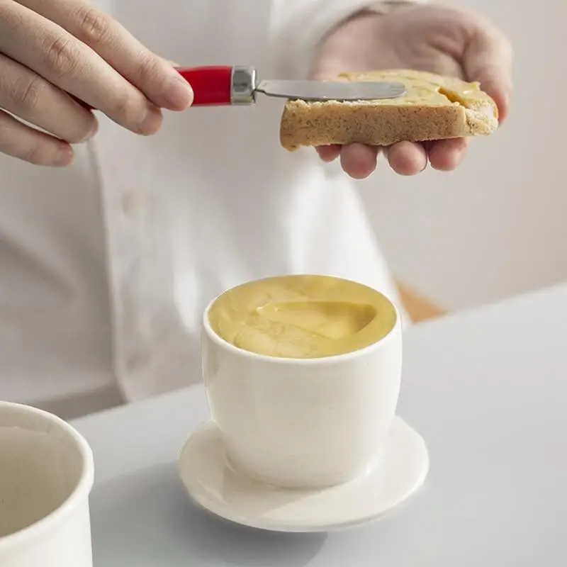 Westlicher Stil Käse-Butterdose mit Deckel Set Keramik-Butterdose Haushalt Gelber Ölbehälter Haushaltswaren