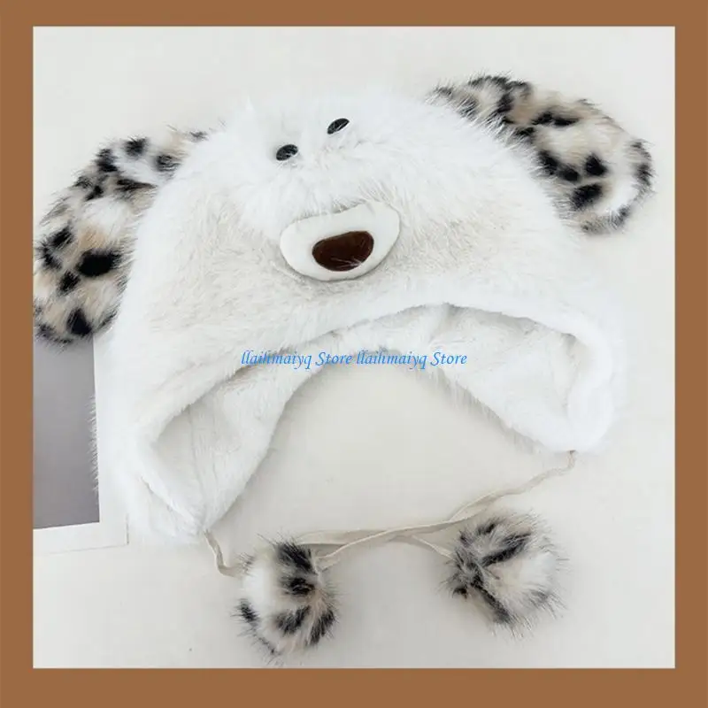 573B Women Puppy Hat for Outdoor Sports Unique Head Wrap Hat for Halloween